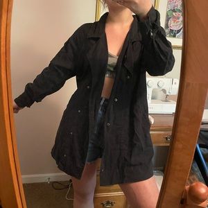 Oversized black jacket linen